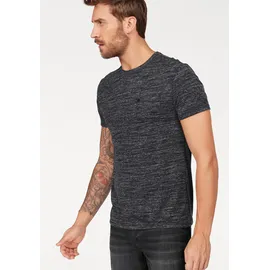 Bruno Banani T-Shirt BRUNO BANANI, Herren, Gr. 3XL (64/66), schwarz (schwarz, meliert), Single Jersey, Obermaterial: 60% Baumwolle, 40% Polyester, meliert, slim fit, Rundhals, Shirts T-Shirt, Kurzarm, Slim Fit, unifarben, Rundhalsausschnitt, Topseller
