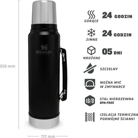 Stanley Classic Legendary Bottle 1.1 QT matte black pebble 1 l