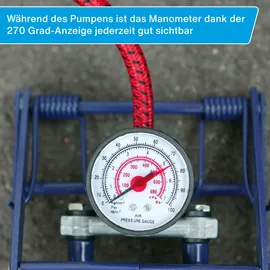 Sander Fußluftpumpe Doppelzylinder blau