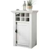 furn.design Kommode in Pinie weiß Landhaus mit Weinregal 63 x 100 cm