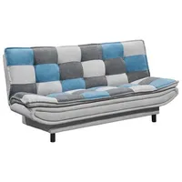 MID.YOU Schlafsofa Blau, Silber, Dunkelgrau 188x90x89 cm Schlafen auf Sitzhöhe Wohnzimmer, Sofas & Couches, Schlafsofas, Klappsofas