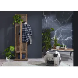 MASSIVMOEBEL24.DE Wandgarderobe Sheesham 55 x 200 x 35 cm Grau