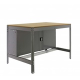 PROREGAL® Werkbank Werkbank Buffalo mit Schrank, (2 verschiedene Größen (HxBxT 84 x 90/120 x 61/76cm), Traglast 600kg, Blau/Grau) grau 90 cm x 84 cm x 61 cm