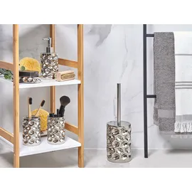 Beliani Badaccessoires Set Keramik Silber