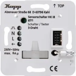 Kopp 871100010 Unterputz-Leistungsteil, Schalter/-taster/Nebenstelle, 3-Draht Anschluss