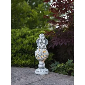 StarTrading LED Solar Gartenfigur Engel grau H: 27cm 6 Stunden Leuchtdauer