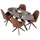 Homestyle4u Essgruppe Esstisch Oval mit 4 Polsterstühlen Bouclé