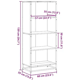 vidaXL Bücherregal 60 x 35 x 139 cm Braun
