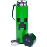 Puckator Minecraft Creeper wiederverwendbare isolierte Edelstahl Trinkflasche mit Digital Thermometer 450ml Thermosflasche, BPA frei, mit Temperaturanzeige, abnehmbarem Teesieb, Minecraft-Figuren