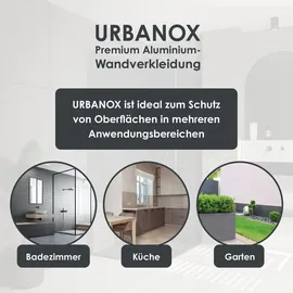 Marwell Wandpaneel fugenlos wasserdicht Marwell Urbanox Aluverbundplatte grau 120x210 cm Duschrückwand & Küchenrückwand - Grau