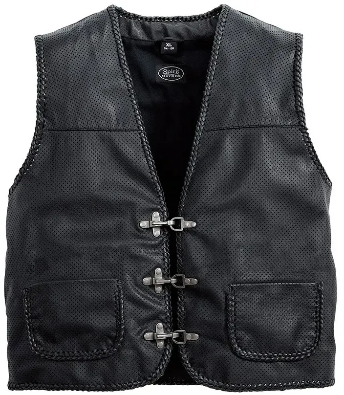 Spirit Motors Perforated Leather 1 0 Weste - Black - 3XL