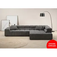 Home Affaire Ecksofa Ancona, Ecksofa, incl. Kopfteilverstellung, Breite 319 cm, L-Form, wahlweise motorische Sitztiefenverstellung, auch in Cord + Easy Care grau