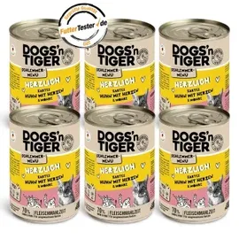 Dogs'n Tiger Herzlich Katzennassfutter mit Huhn und Kürbis 6 x 400 g