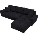 bromarkt Ecksofa NUBES Schlaffunktion Bettkasten L-Form 298x184x85cm Graphit - Grau