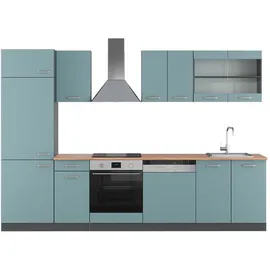 Vicco Küchenzeile R-Line 300 cm Blau-Grau/Anthrazit