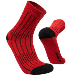 Alpaka Merino Wandersocken MONTANA mit starker Polsterung Bergsteigersocken ROT 39/42