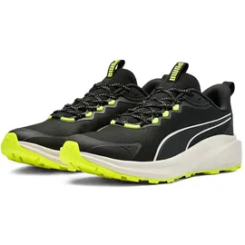 Puma Skyrocket LITE Trail, Unisex Straßen-Laufschuh, Puma Black-Feather Gray-Yellow ALERT, - 43 EU