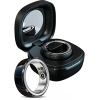 Smart Ring Herzfrequenz Fitness Tracker Ring Schlaftracker Smartringe für Herren Damen Smartring Fitnessring Schrittzähler Fitnesstracker Android IOS Gesundheitsring Pulsmesser Sport Schwarz Weiß