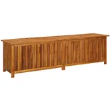 homiuse 200x50x58 cm Garten-Aufbewahrungsbox Massivholz Akazie Auflagenbox Gartenbox Aufbewahrungstruhe Gartentruhe Kissenbox Garten Wasserdicht Gartenbox Klein Auflagenbox Holz 2 Gasdruckfedern