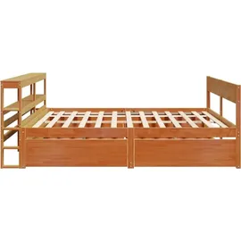 vidaXL Massivholzbett 180 x 200 cm Wachsbraun