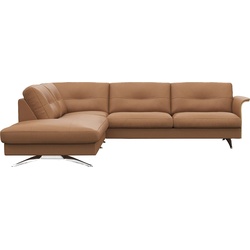 FLEXLUX Ecksofa »Glow«, Skandinavisches Design, In hochwertiger Verarbeitung FLEXLUX Modern Cognac Brown
