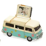 Bus Flowerpower blau 16,5x7,5x9,5 cm Dekorahmen