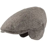 Herren Winter Schiebermütze mit Ohrenklappen Flatcap Schirmmütze 100% Wolle Mütze mit ausklappbarer Ohrenschutz Hautfreundlich & Bequem 59 - 59