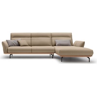 hülsta sofa Ecksofa hs.460, Sockel in Eiche, Winkelfüße in Umbragrau, Breite 318 cm beige
