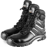 NEO TOOLS Hoher Arbeitsstiefel, Klasse S3 SRC, Polyurethan Leder, Oxford-Gewebe, Metallschlaufen, reflektierende Elemente - Größe 41 - 41