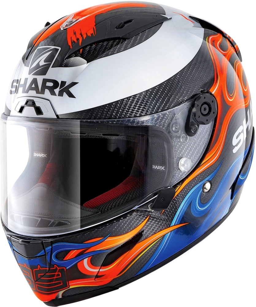 Shark Race-R Pro Carbon Replica Lorenzo 2019, casque intégral - Noir/Blanc/Orange - XL