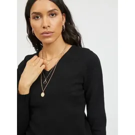 VILA VIRIL V-Neck L/S Knit Top Schwarz XL