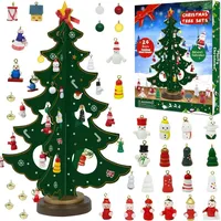 2024 Adventskalender Holz Weihnachtsbaum 29 Ornamente 24 Tage Countdown