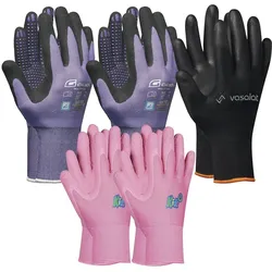 Arbeitshandschuhe Kinder 5-8 Jahre - 2x Pink 2x Multiflex Handschuhe Damen Gr. 6