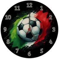 Speecheese Fußball Italien Flagge Wanduhr Europameisterschaft 2024 Sportliches Design