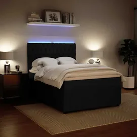 vidaXL Boxspringbett mit Matratze Schwarz 140x200 cm Samt