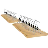 VonBueren Kleiderbügel VonBueren Hosenbügel Klemmbügel aus Holz, (24-tlg)