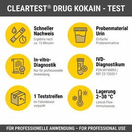 CLEARTEST Drogentest Kokain Teststreifen 1 St.