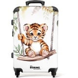 NoBoringSuitcases.com Kinderkoffer, Kinderkoffer Jungen, Koffer Groß, Koffer Kinder, TSA Schloss, Kinder Trolley Jungen, Rollkoffer Mittelgroß, Koffer Mittelgroß (Tigerbaby - Orange, 67 cm - 72 L)