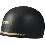 Arena 3D Soft USA Unisex Erwachsene Silikon Badekappe für Männer und Frauen Schwimmbad Praxis und Rennschwimmen Kit, Schwarz/Gold, XL