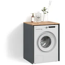 livinity Waschmaschinenschrank Paolina 68 x 88,2 cm Anthrazit/Goldkraft Eiche