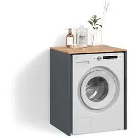 livinity Waschmaschinenschrank Paolina 68 x 88,2 cm Anthrazit/Goldkraft Eiche