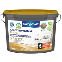 swingcolor Wandfarbe Arktisweiß Plus  (Schneeweiß, 10 l, Matt, Konservierungsmittelfrei)