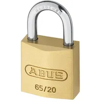 ABUS Vorhängeschloss Messing 65/20 gl.-6204 - gleichschließend - Kofferschloss - Schlosskörper aus massivem Messing - gehärteter Stahlbügel - ABUS-Sicherheitslevel 3