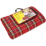 Idena 7570012 - Picknickdecke mit wasserabweisender Rückseite, ca. 170 x 200 cm, XXL, rot - kariert