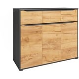 Vicco Kommode Ruben 120 x 102 cm Anthrazit Eiche Sideboard