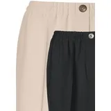 GOLDNER Schlupfhose Stretchhosen Beige/Schwarz 54
