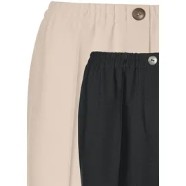 GOLDNER Schlupfhose Stretchhosen Beige/Schwarz 54