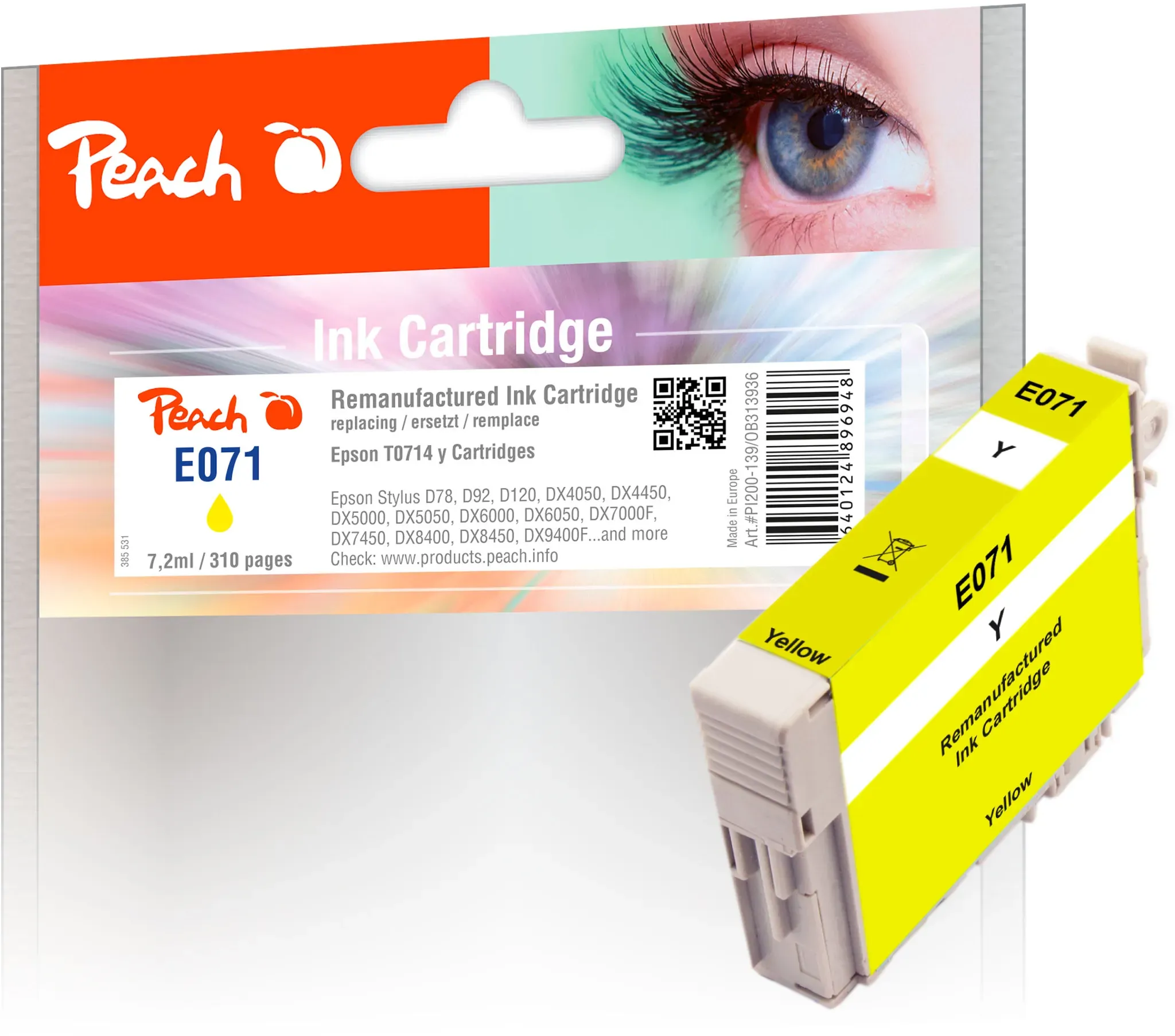 Peach Tintenpatrone gelb kompatibel zu Epson T0714 y, C13T07144011