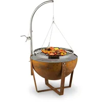 Blumfeldt Fire Globe Feuerschale mit Grill, Grillring: Ø 59cm,
