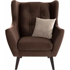 Home Affaire Ohrensessel Hemmink Mikrofaser 90 x 107 x 94 cm Braun
